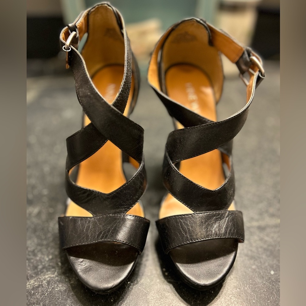 9 west leather high heels!